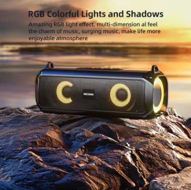 Rockmia Portable Bluetooth Speaker with RGB Lights