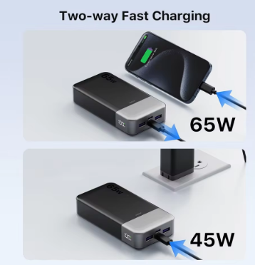 JUOVI 20000mAh 65W Fast Charging Power Bank
